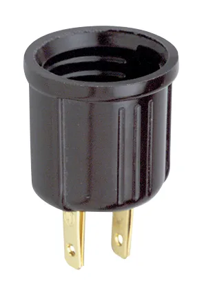 Polarized Socket Outlet Adapter - Medium Base - 660W - 125V - Brown Finish