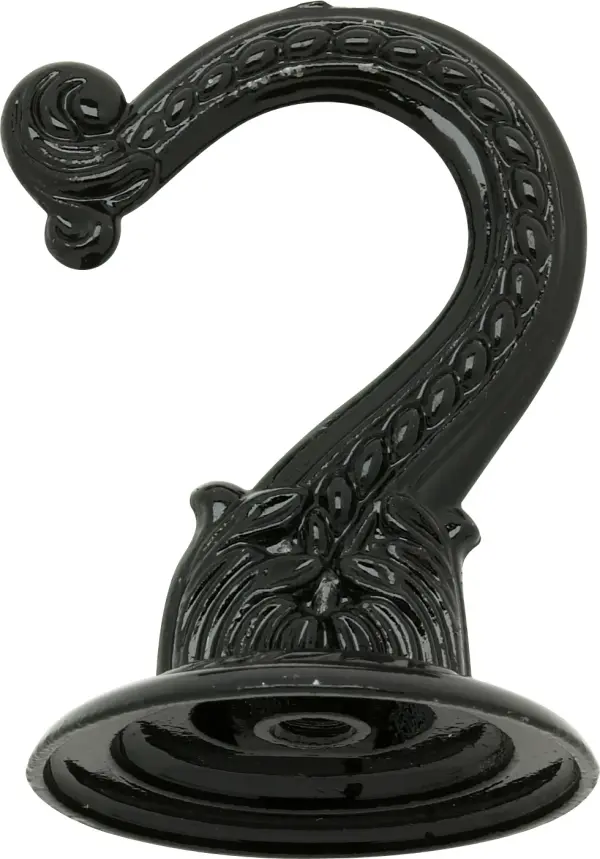 Die Cast Large Swag Hook - Black Finish - Kit Contains 1 Hook And Hardware - 10lbs Max