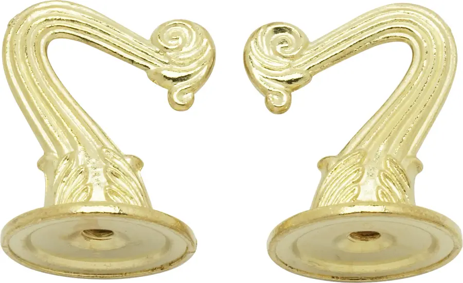 Die Cast Swag Hook Kit - Brass Plated Finish - Kit Contains 2 Hooks With Hardware - 10lbs Max - Image 1