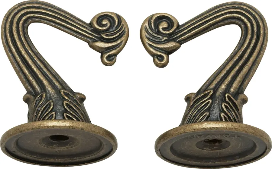 Die Cast Swag Hook Kit - Antique Brass Finish - Kit Contains 2 Hooks With Hardware - 10lbs Max - Image 1