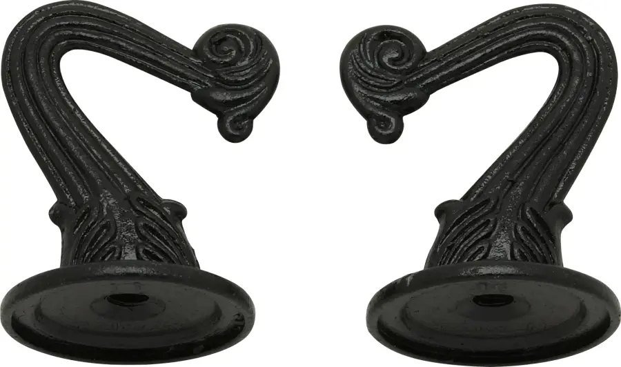 Die Cast Swag Hook Kit - Black Finish - Kit Contains 2 Hooks With Hardware - 10lbs Max - Image 1