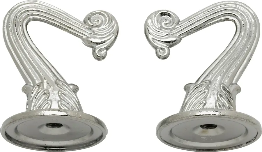 Die Cast Swag Hook Kit - Chrome Finish - Kit Contains 2 Hooks With Hardware - 10lbs Max - Image 1