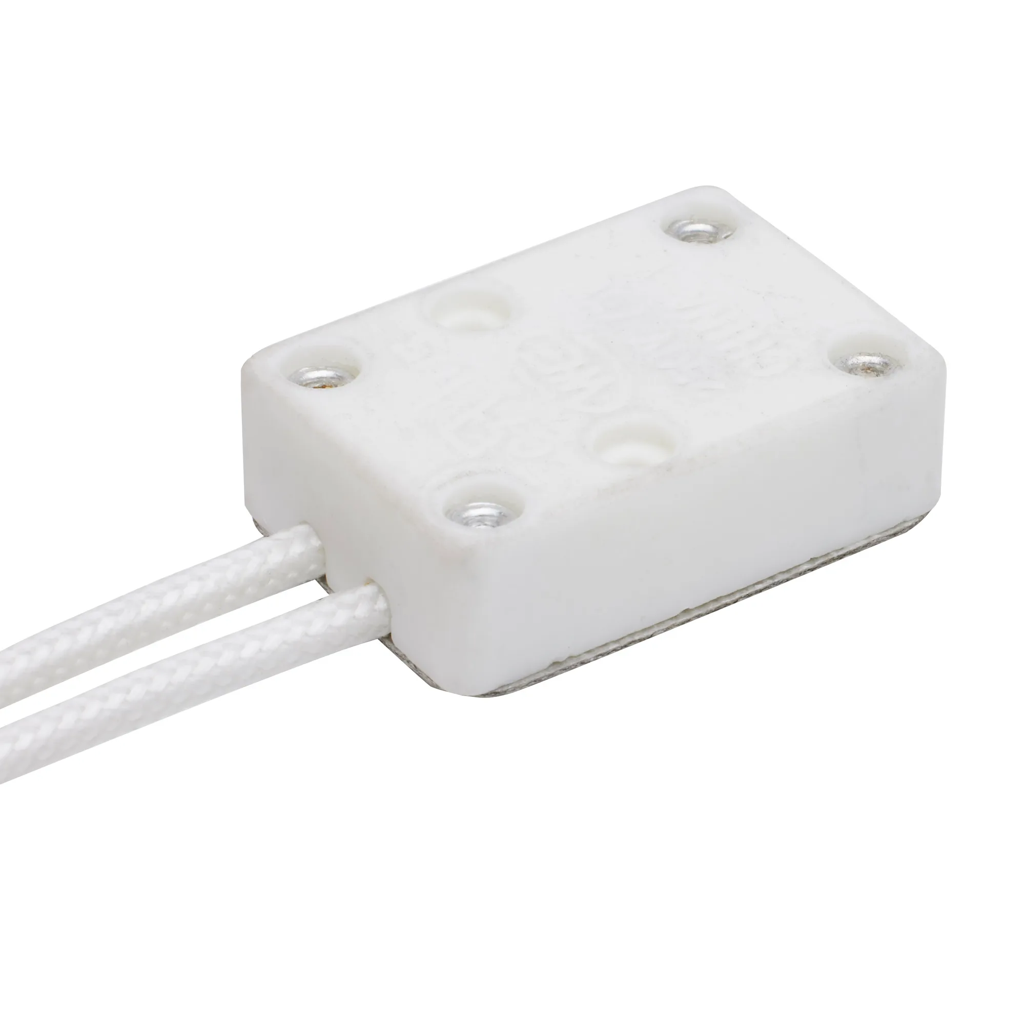 MR16 Porcelain Halogen Socket - GX5.3 Base - 12" SF-1 200C Leads - 3/8" Height - 7/8" Diameter - 3/4" Width - 75W - 250V