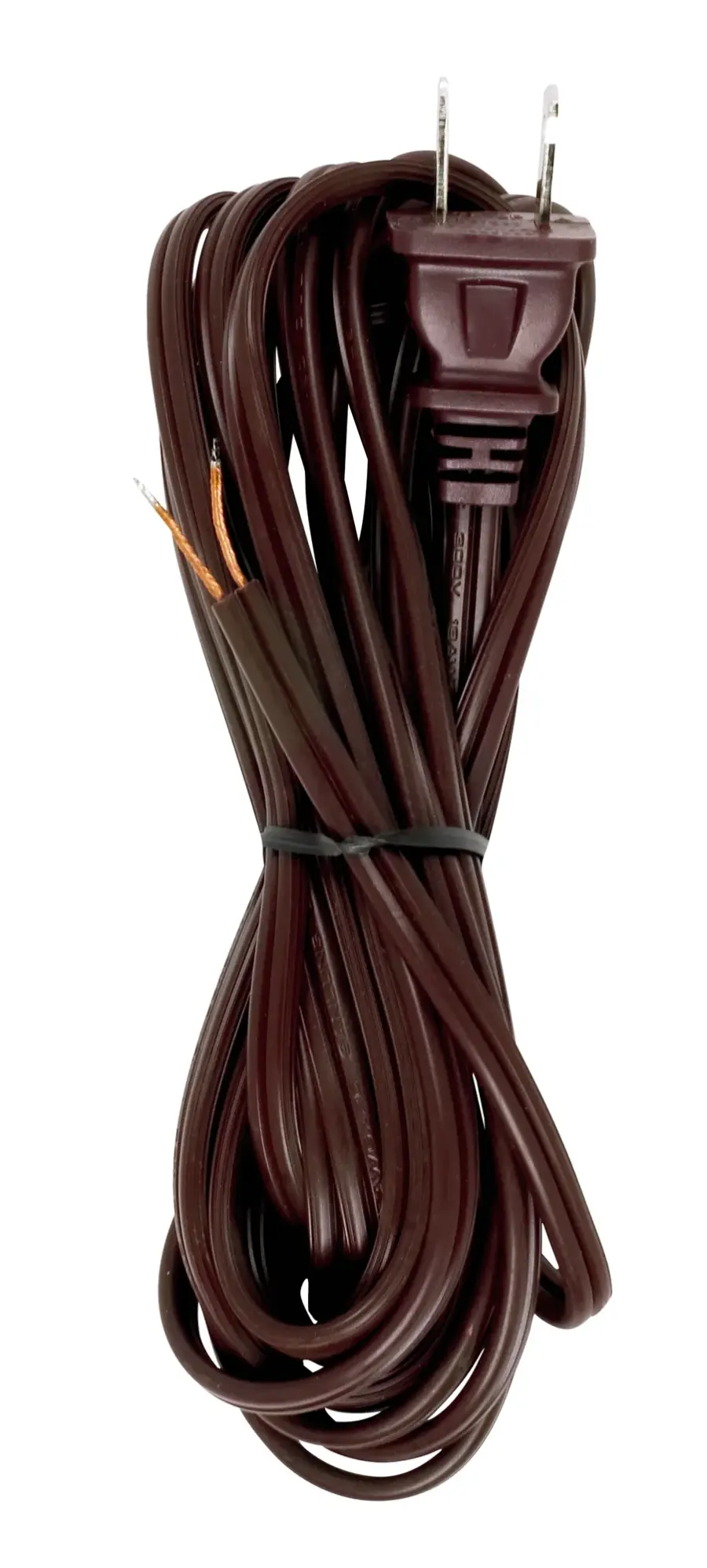 18/2 SPT-2-105C All Cord Sets - Molded Plug - Tinned Tips 3/4" Strip with 2" Slit 150 Ctn.15 Ft. - Image 2