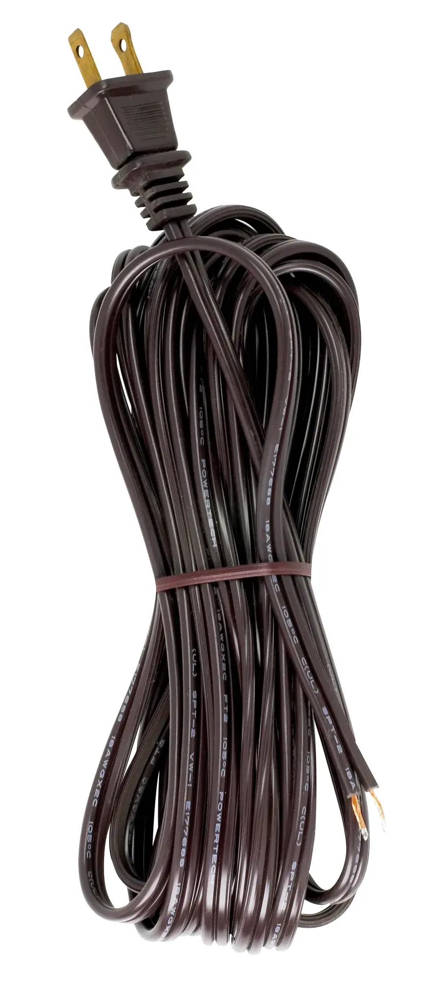 18/2 SPT-2-105C All Cord Sets - Molded Plug - Tinned Tips 3/4' Strip with 2' Slit 50 Ctn.20 Ft. - Image 2