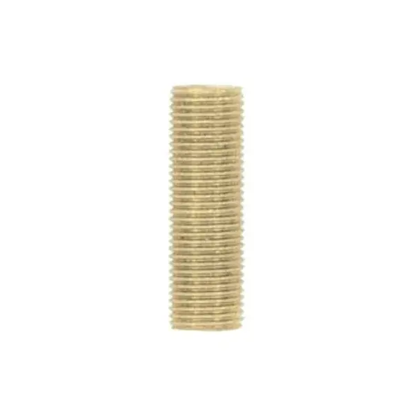 1/8 IP Steel Nipple - Yellow Zinc Plated - 5/8" Length - 3/8" Wide