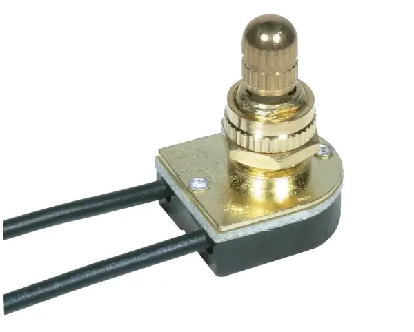 On-Off Metal Rotary Switch - 3/8" Metal Bushing - Single Circuit - 6A-125V, 3A-250V Rating - Brass Finish