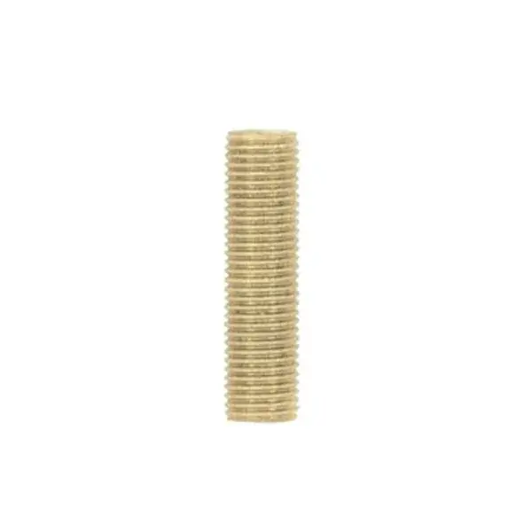 1/8 IP Steel Nipple - Yellow Zinc Plated - 1-1/4" Length - 3/8" Wide