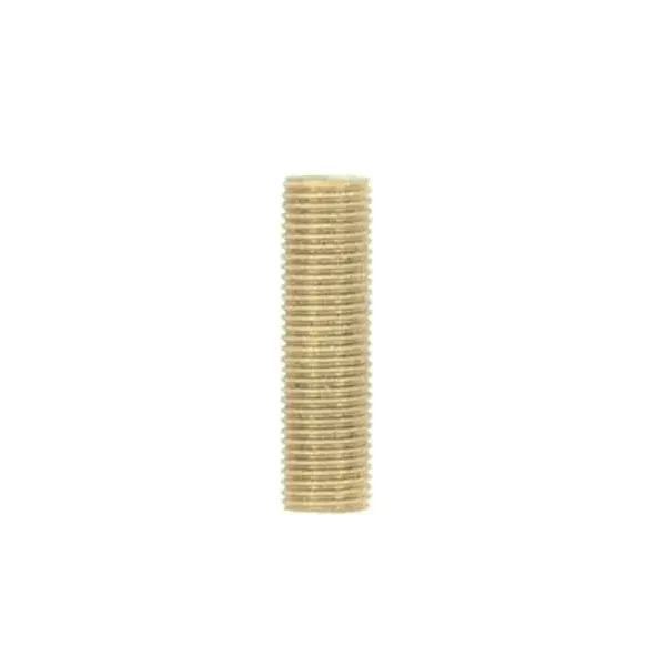 1/8 IP Steel Nipple - Yellow Zinc Plated - 3" Length - 3/8" Wide