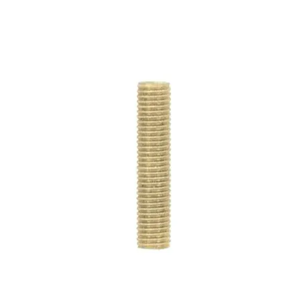 1/8 IP Steel Nipple - Yellow Zinc Plated - 6" Length - 3/8" Wide