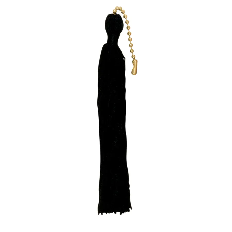 Tassel - Black - 5" Length - With Beaded Chain