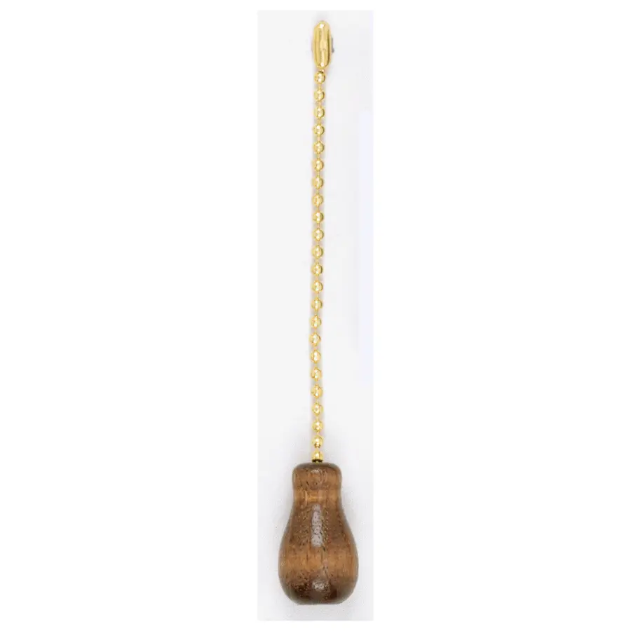 Walnut Tassel - Finished Wood - 1-1/4" Length - With Beaded Chain