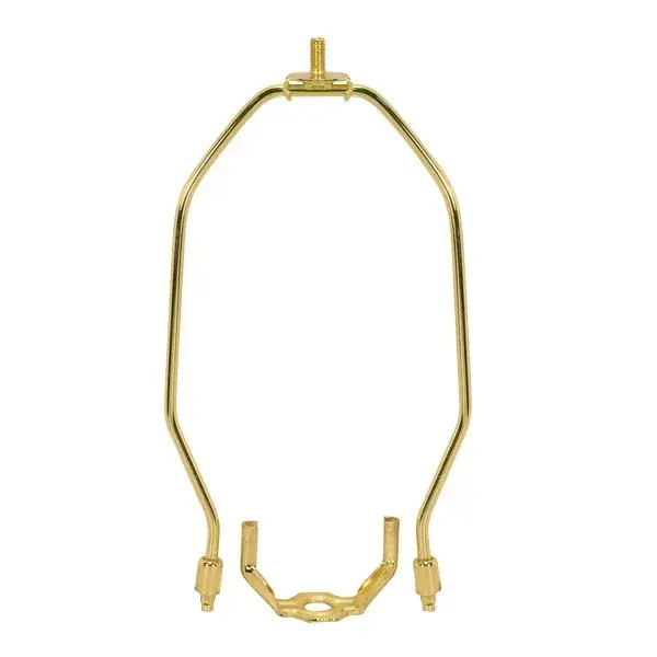 Heavy Duty Harp - Polished Brass Finish - 12-1/2" Height - 1/8 IP Saddle - 1/4-27 Thread - 125 Carton