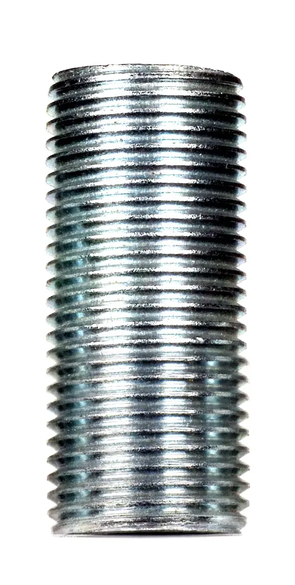 3/8 IP Steel Nipple - Zinc Plated - 1-1/2" Length - 5/8" Wide