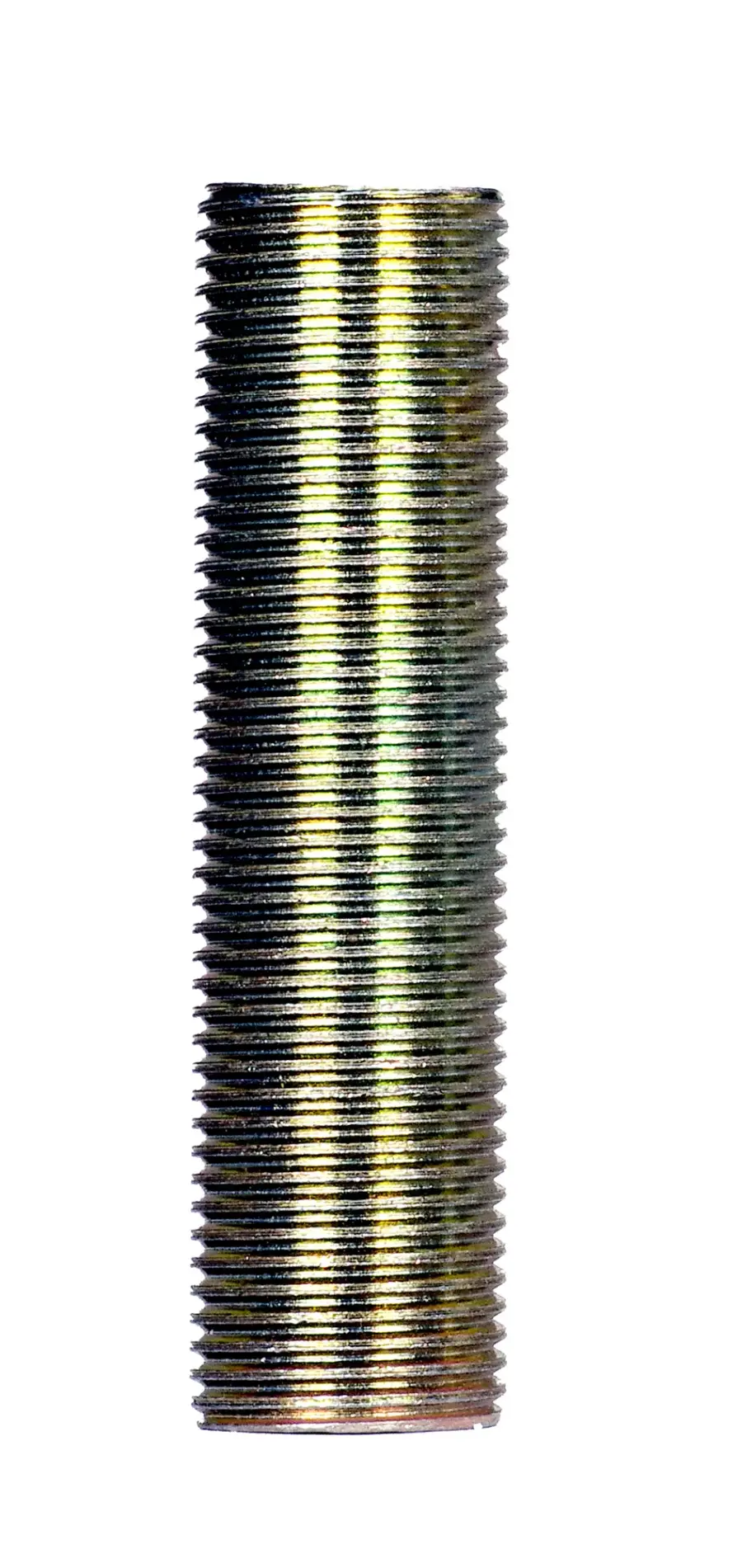 3/8 IP Steel Nipple - Zinc Plated - 2-1/2" Length - 5/8" Wide