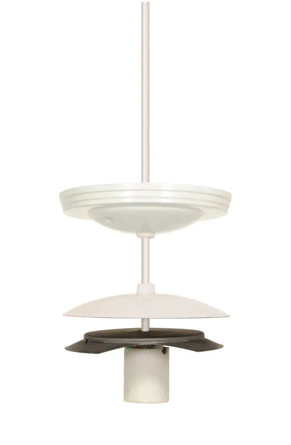 4" Neckless Ball Holder Kit - White Finish - For 3-7/8" Diameter Glass - 8 Foot 18/3 SVT - Includes Hardware