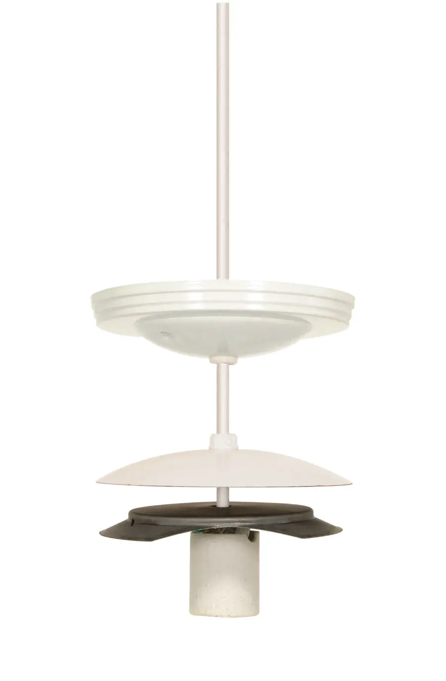 4" Neckless Ball Holder Kit - White Finish - For 3-7/8" Diameter Glass - 8 Foot 18/3 SVT - Includes Hardware - Image 1