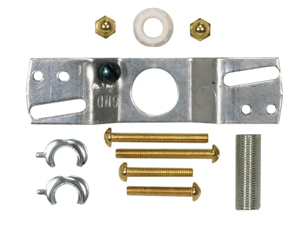4" Neckless Ball Holder Kit - White Finish - For 3-7/8" Diameter Glass - 8 Foot 18/3 SVT - Includes Hardware - alternate view