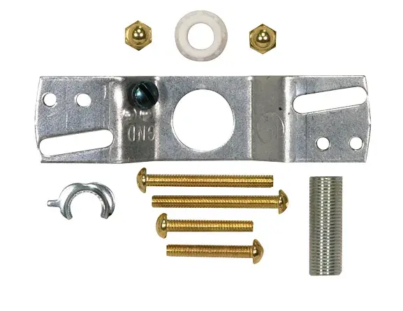 4" Neckless Ball Holder Kit - White Finish - For 3-7/8" Diameter Glass - 8 Foot 18/3 SVT - Includes Hardware - Image 3