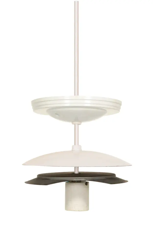 5" Neckless Ball Holder Kit - White Finish - For 5-1/4" Diameter Glass - 8 Foot 18/3 SVT - Includes Hardware
