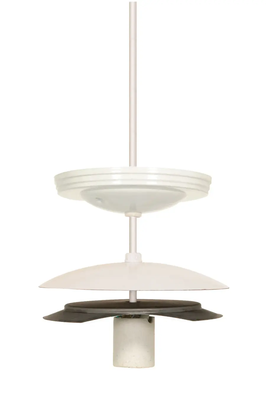 5" Neckless Ball Holder Kit - White Finish - For 5-1/4" Diameter Glass - 8 Foot 18/3 SVT - Includes Hardware