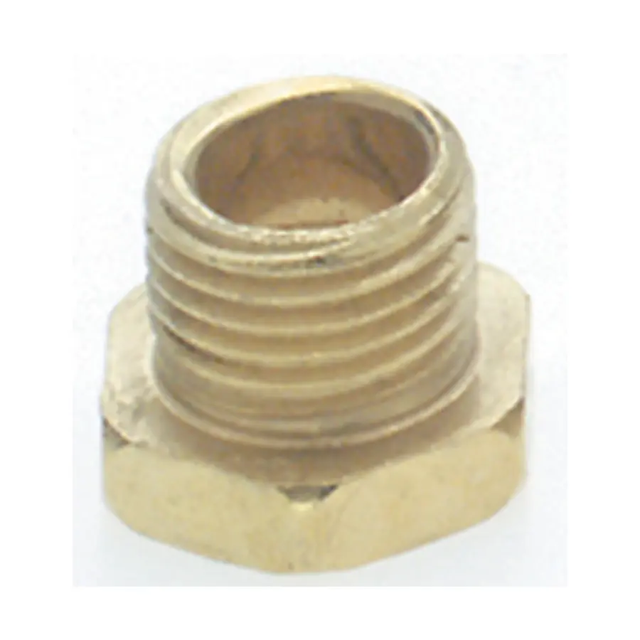 Steel Hexagon Head Nipple - Brass Plated - 1/8 IP - 1/4" x 3/8" Overall