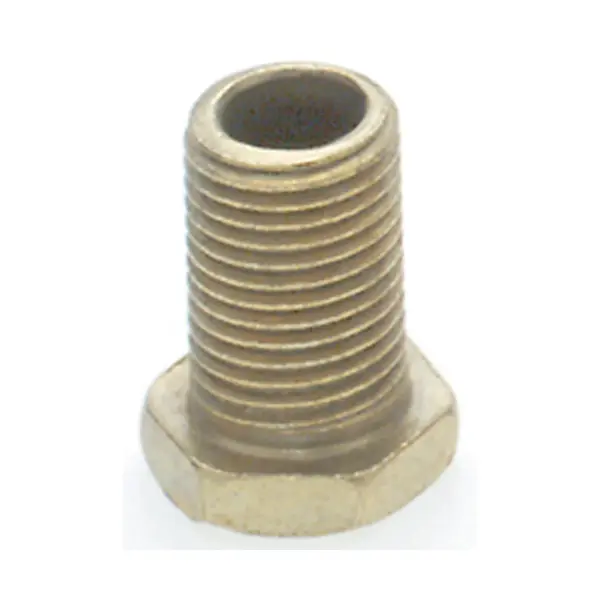 Steel Hexagon Head Nipple - Brass Plated - 1/8 IP - 1/2" x 5/8" Overall