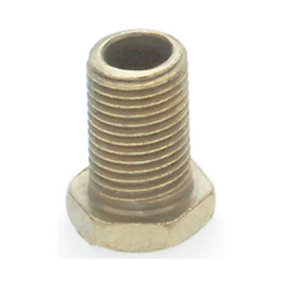 Steel Hexagon Head Nipple - Brass Plated - 1/8 IP - 1/2" x 5/8" Overall