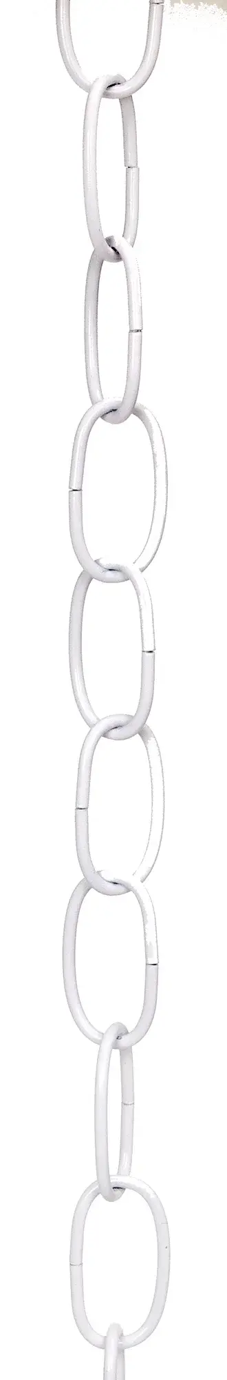 11 Gauge Chain - White Finish - 1-1/2" Link Length - 7/8" Link Width - 3/32" Thick - 1 Yard Length - 200 Yards/Carton - 15lbs Max