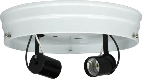 8" 2-Light Ceiling Pan - White Finish - Includes Hardware - 60W Max