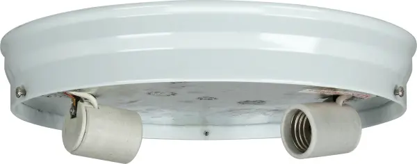 10" 2-Light Ceiling Pan - White Finish - Includes Hardware - 60W Max