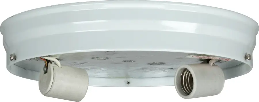 10" 2-Light Ceiling Pan - White Finish - Includes Hardware - 60W Max - Image 1