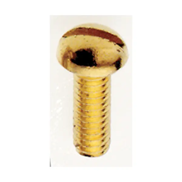 Steel Round Head Slotted Machine Screw - 8/32 - Brass Plated Finish - 1/2" Length