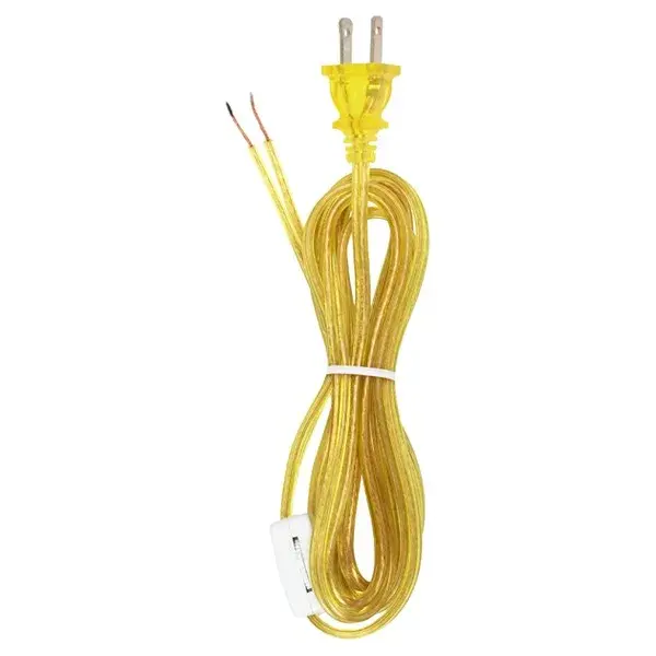 8 Ft. Cord Sets with Line Switches All Cord Sets - Molded Plug Tinned tips 3/4" Strip with 2" Slit Switch 24" From Free End 36" Hank - 200 Ctn - Image 3