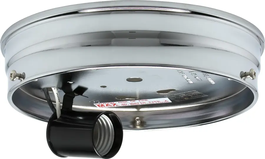 6" 1-Light Ceiling Pan - Chrome Finish - Includes Hardware - 60W Max - Image 1