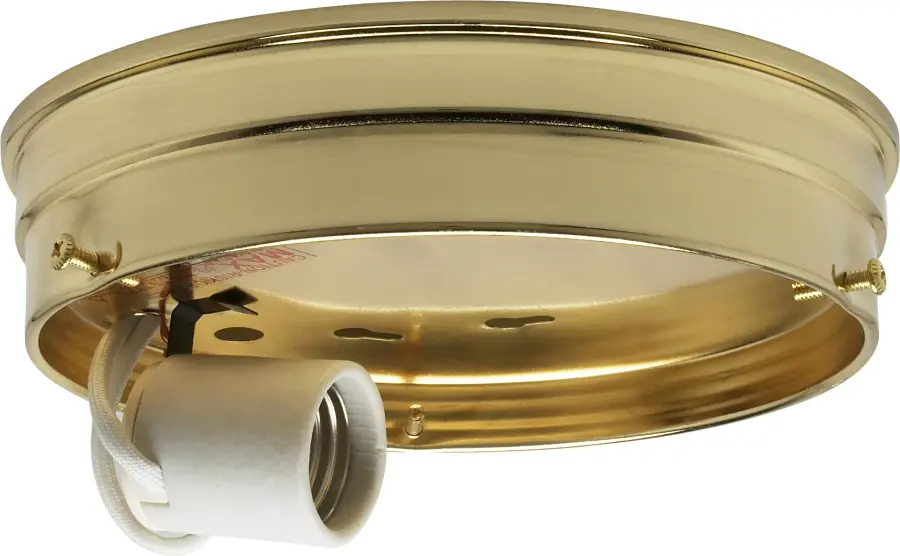 6" 1-Light Ceiling Pan - Brass Finish - Includes Hardware - 60W Max - Image 1