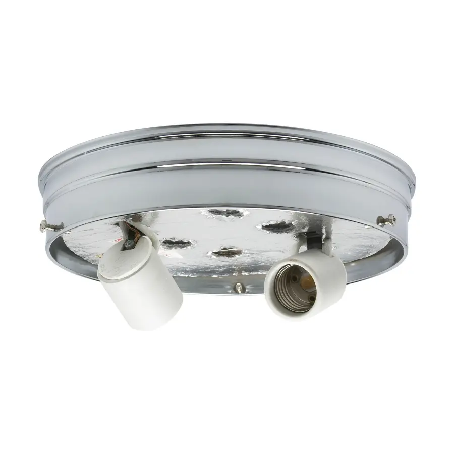 8" 2-Light Ceiling Pan - Chrome Finish - Includes Hardware - 60W Max - Image 1