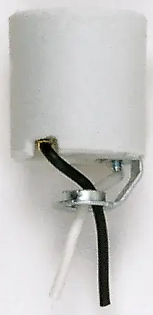 Keyless Porcelain Socket With Hickey - 10" Leads - Unglazed - 660W - 250V