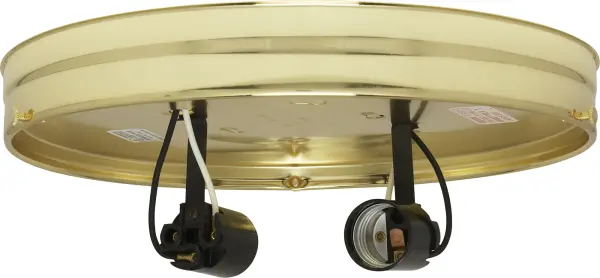 10" 2-Light Ceiling Pan - Brass Finish - Includes Hardware - 60W Max