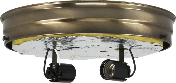 10" 2-Light Ceiling Pan - Antique Brass Finish - Includes Hardware - 60W Max