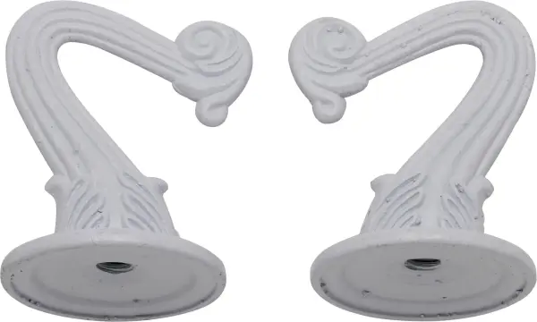 Die Cast Swag Hook Kit - White Finish - Kit Contains 2 Hooks With Hardware - 10lbs Max