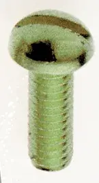 Steel Round Head Slotted Machine Screw - 8/32 - 3/8" Length - Green Ground (Combo Head)