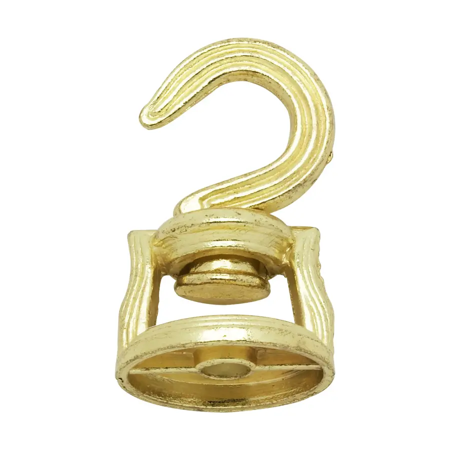 Die Cast Revolving Swivel Hooks - Brass Plated Finish - Kit Contains 1 Hook And Hardware - Image 1