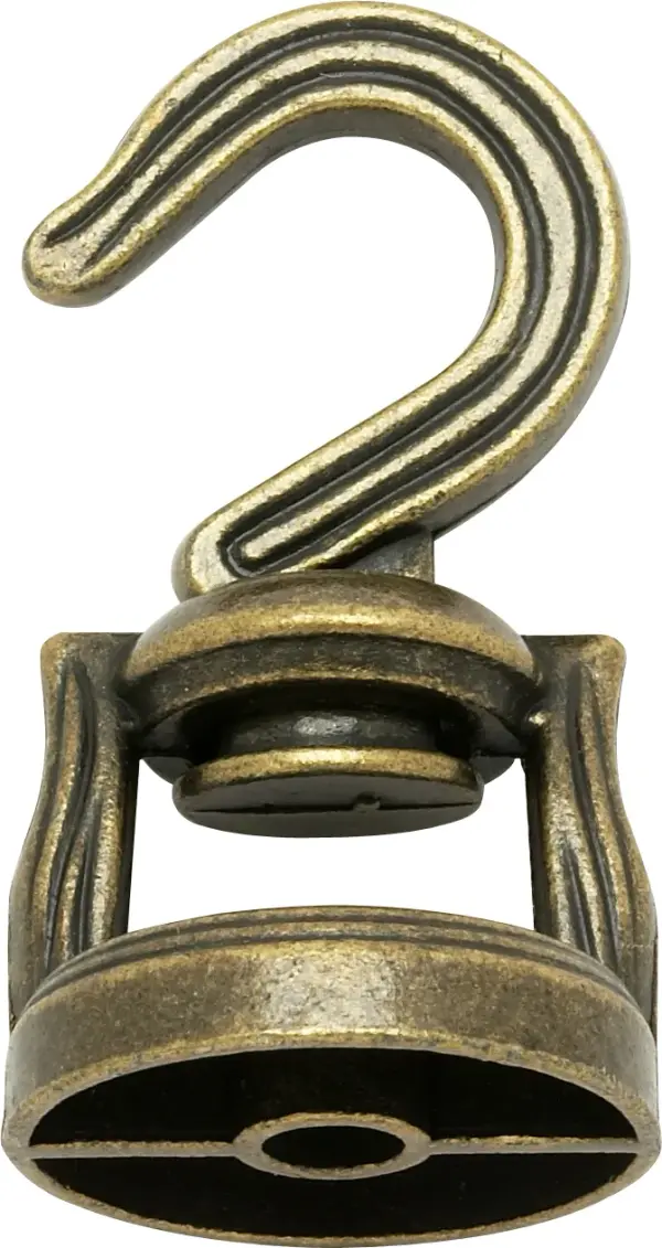 Die Cast Revolving Swivel Hooks - Antique Brass Finish - Kit Contains 1 Hook And Hardware