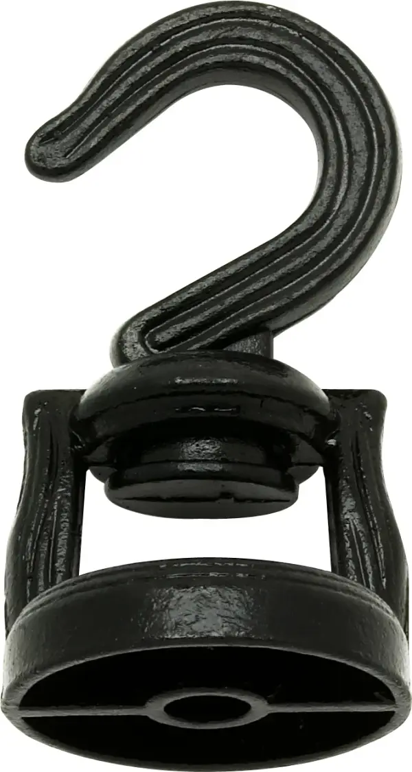 Die Cast Revolving Swivel Hooks - Black Finish - Kit Contains 1 Hook And Hardware