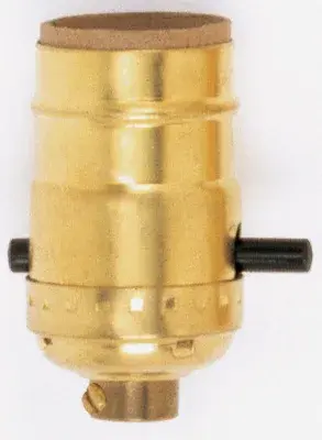 On-Off Push Thru Socket - 1/8 IPS - 3 Piece Stamped Solid Brass - Polished Nickel Finish - 660W - 250V - 250/10 Master