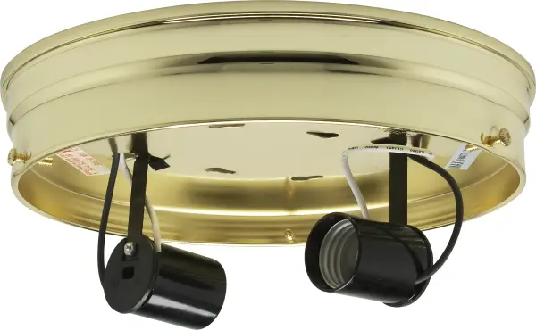 8" 2-Light Ceiling Pan - Brass Finish - Includes Hardware - 60W Max