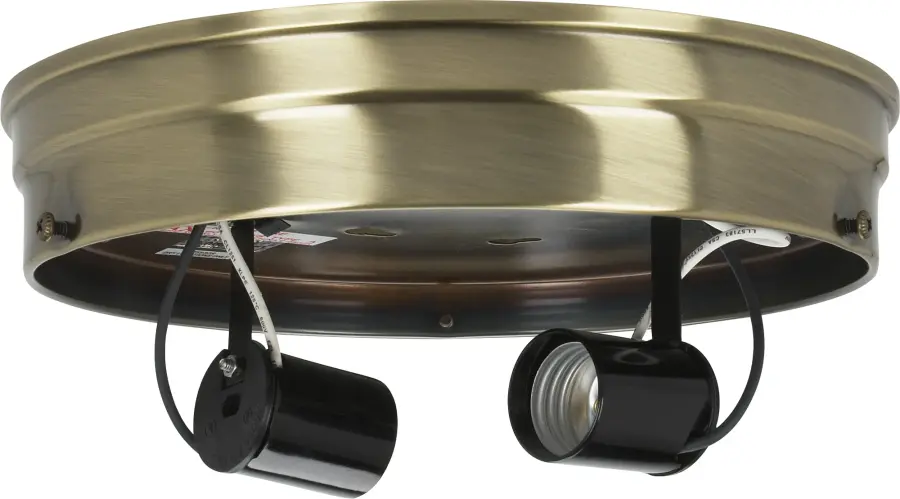 8" 2-Light Ceiling Pan - Antique Brass Finish - Includes Hardware - 60W Max - Image 1