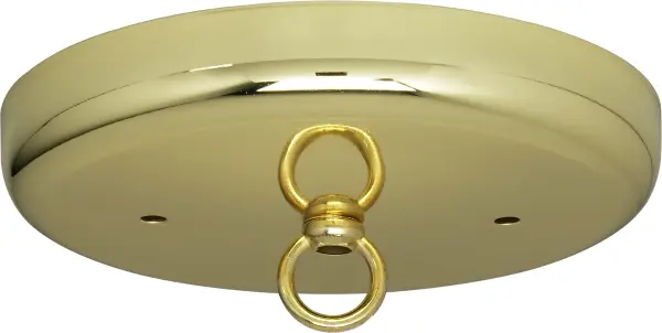 Contemporary Canopy Kit - Brass Finish - 5" Diameter - 7/16" Center Hole - 2-8/32 Bar Holes - Includes Hardware - 10lbs Max