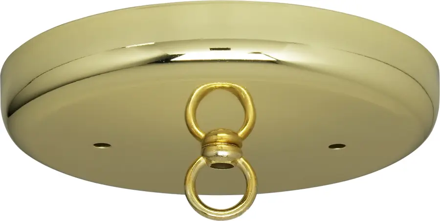 Contemporary Canopy Kit - Brass Finish - 5" Diameter - 7/16" Center Hole - 2-8/32 Bar Holes - Includes Hardware - 10lbs Max - Image 1